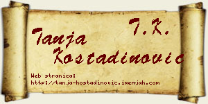 Tanja Kostadinović vizit kartica